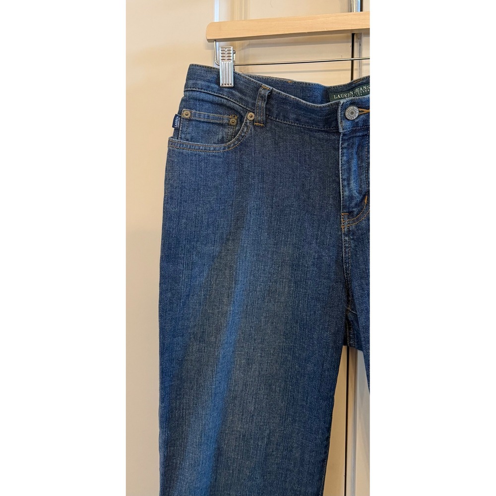 Lauren Jeans Co. Ralph Lauren Wmns Petite 10P Bootcut Denim Classic Blue Jeans - Picture 5 of 9
